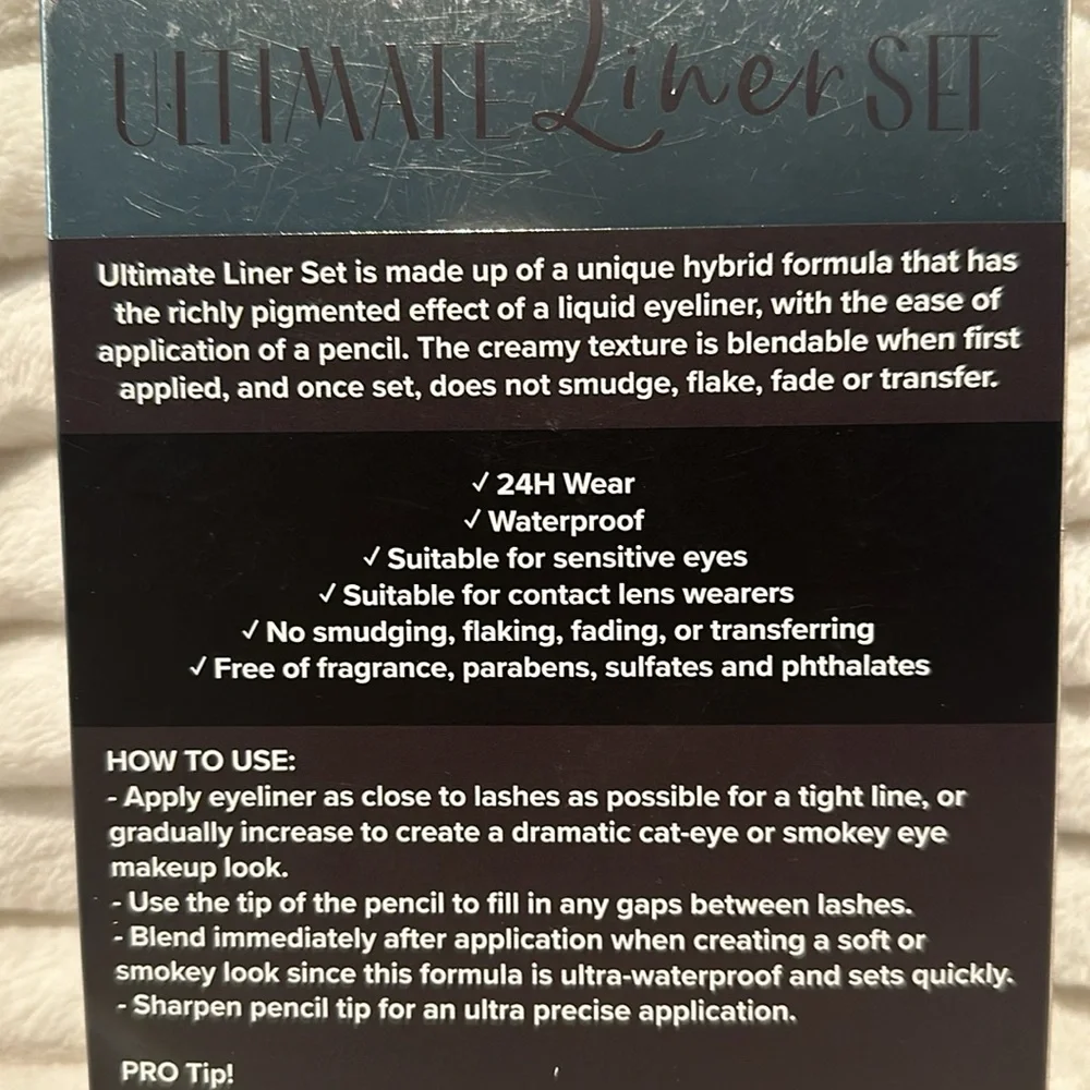 Beautifully You Ultimate 6 Bold EyeLiner Set in black, green, metallic, blue.
